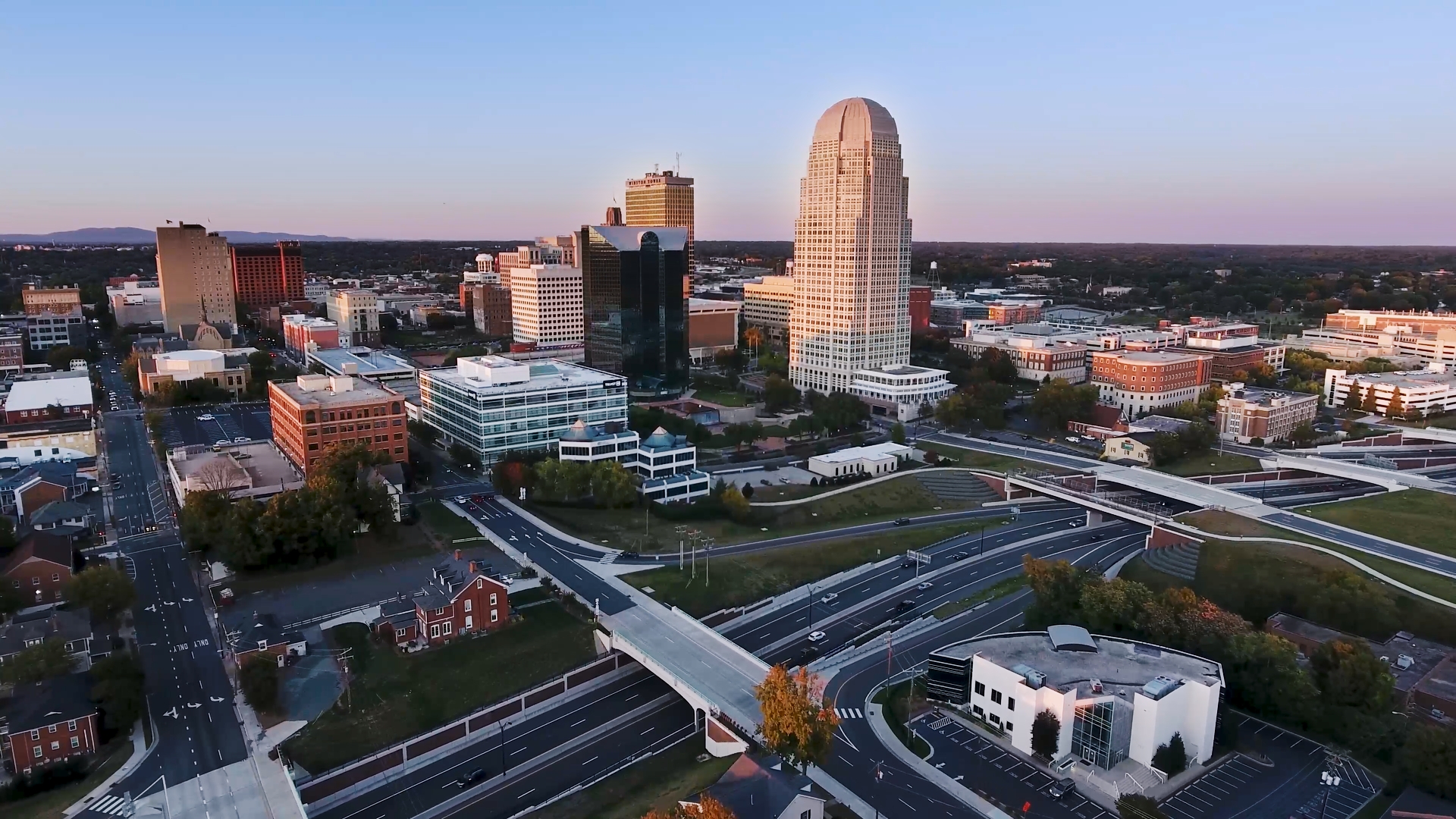 Aerial view of Reynolds American headquarters in Winston-Salem, North Carolina.